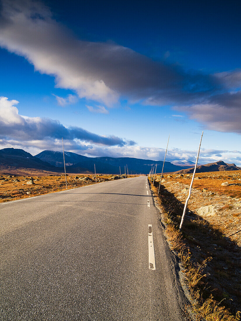 View of country roads, mountains in background