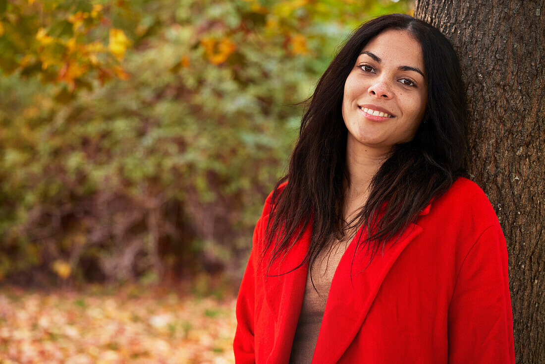 Smiling woman looking at camera