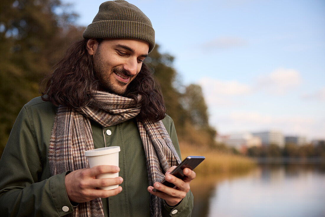 Man using cell phone