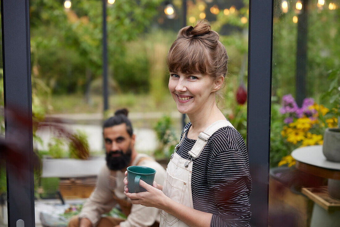 Smiling woman looking at camera