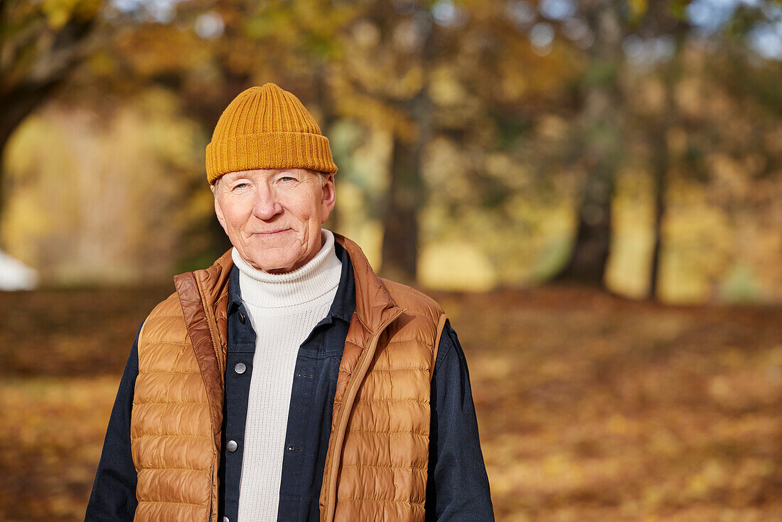 Smiling man looking away