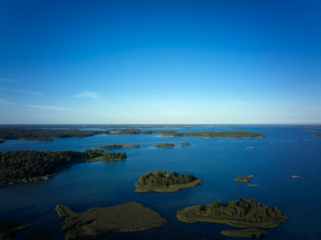 View of small islands in lake