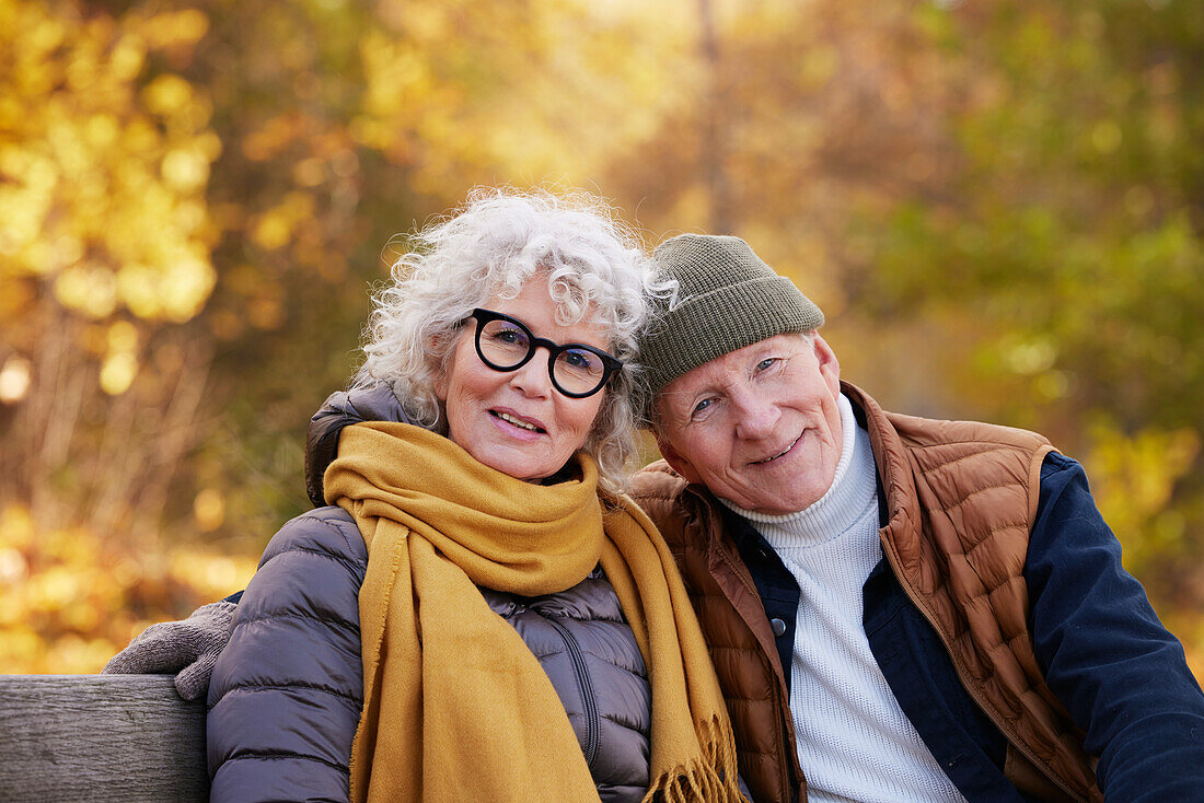 Senior couple resting in park