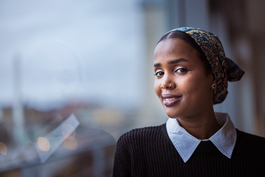 Portrait of smiling young woman