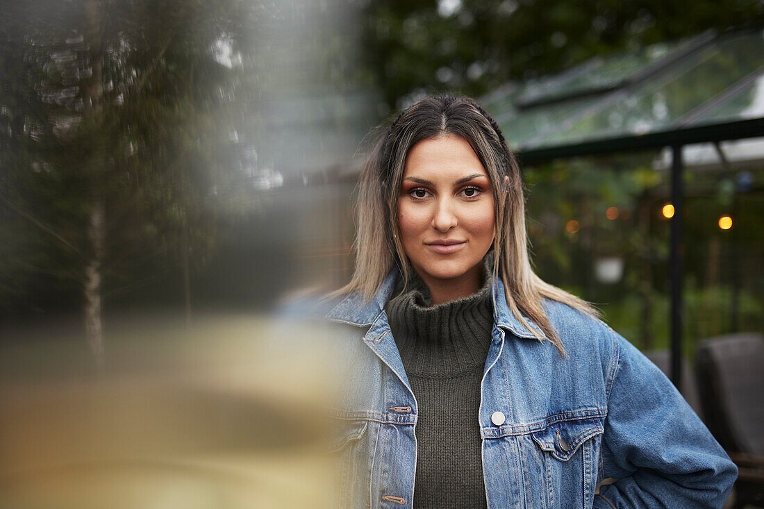 Smiling woman looking at camera