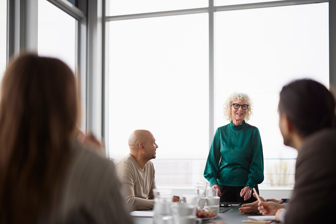 People talking during business meeting