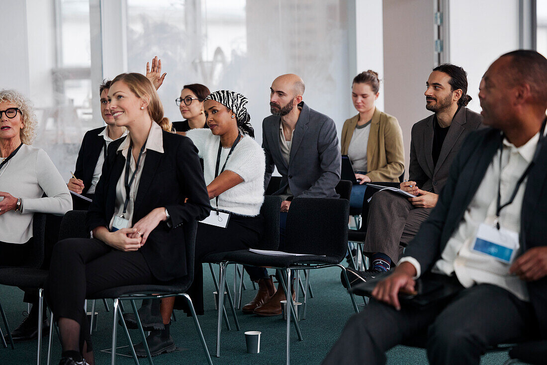 Business people sitting during business meeting