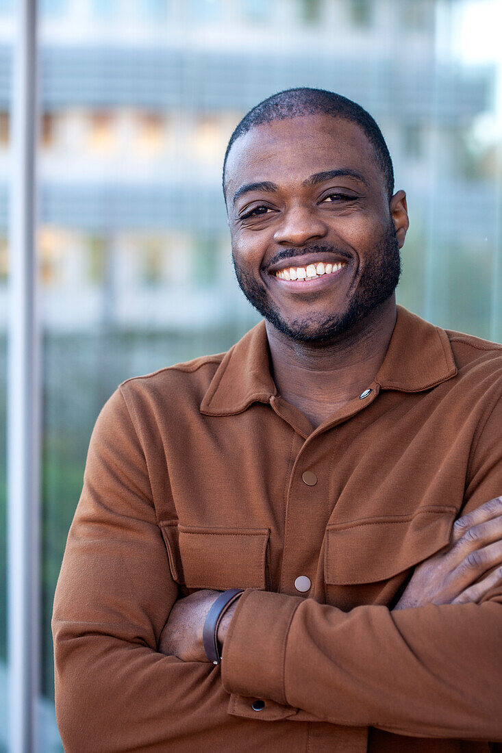 Portrait of happy young man