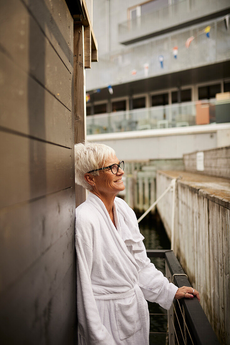 Senior women wearing dressing gown