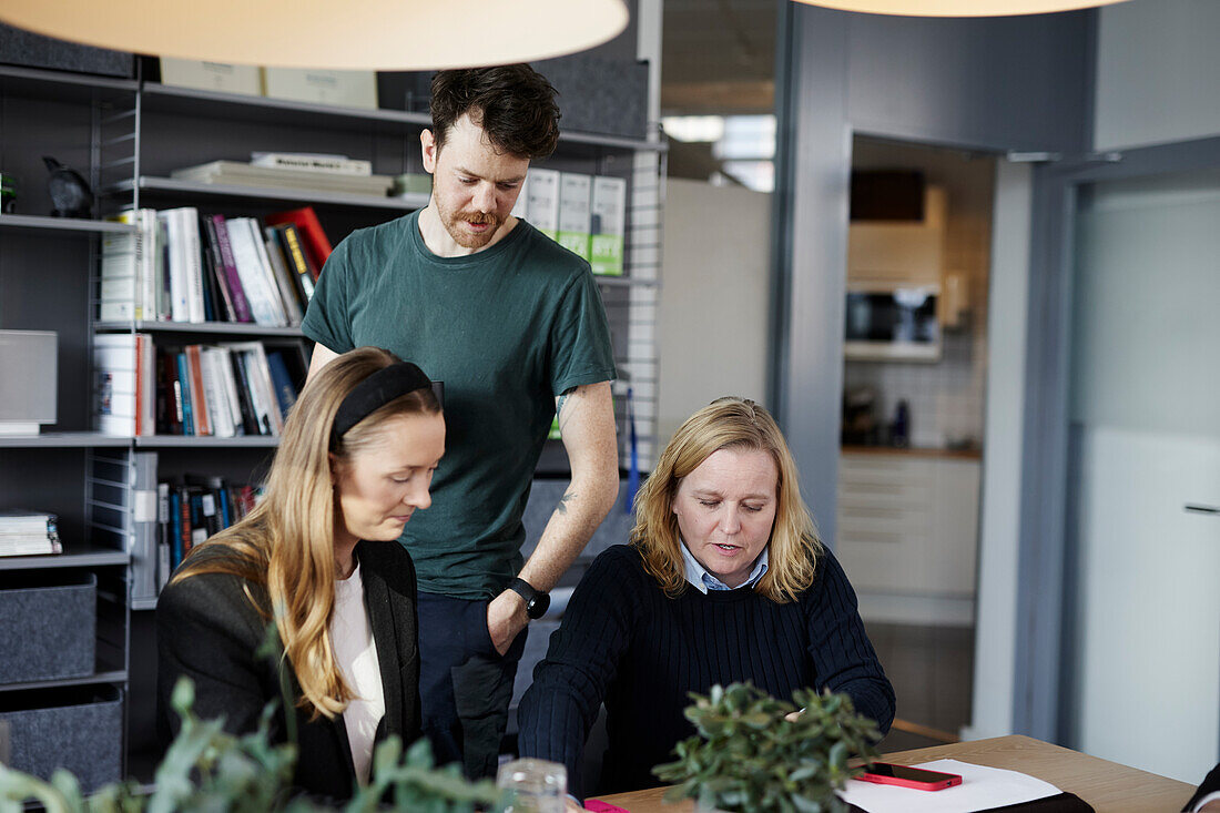 People talking during business meeting