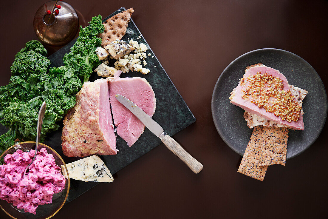 Christmas food on cutting board