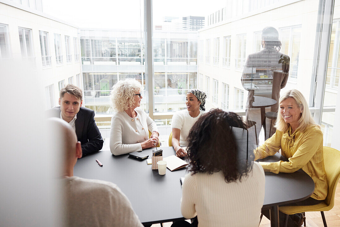 People talking during business meeting