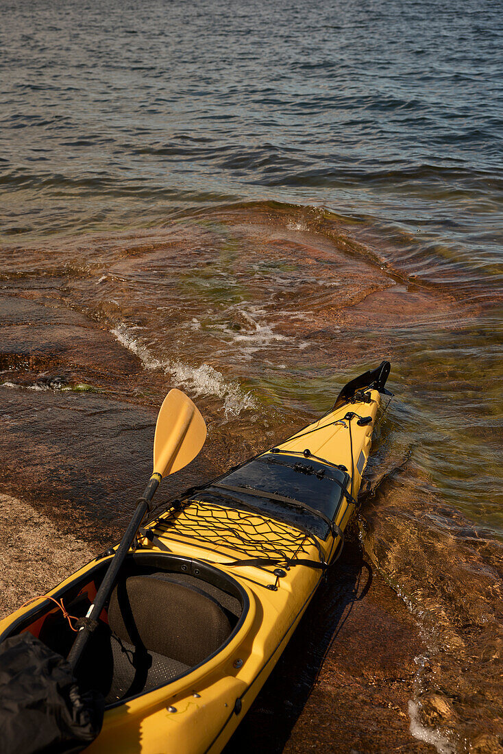 High angle view of kayak at sea
