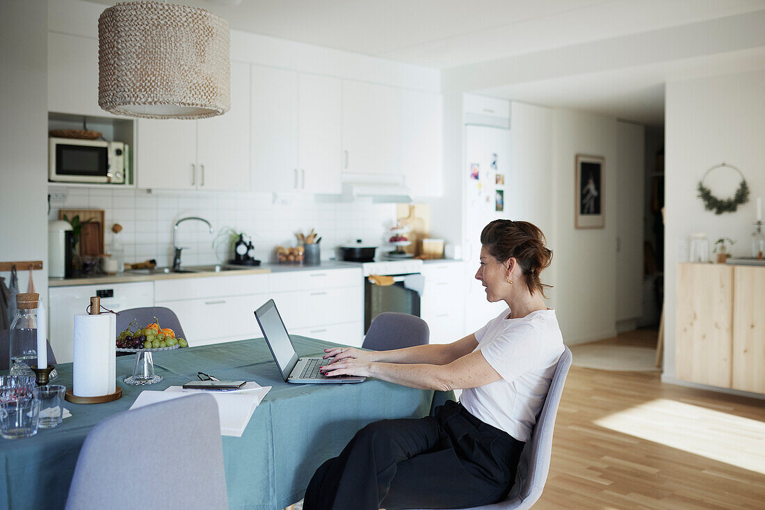 Woman laptop at home