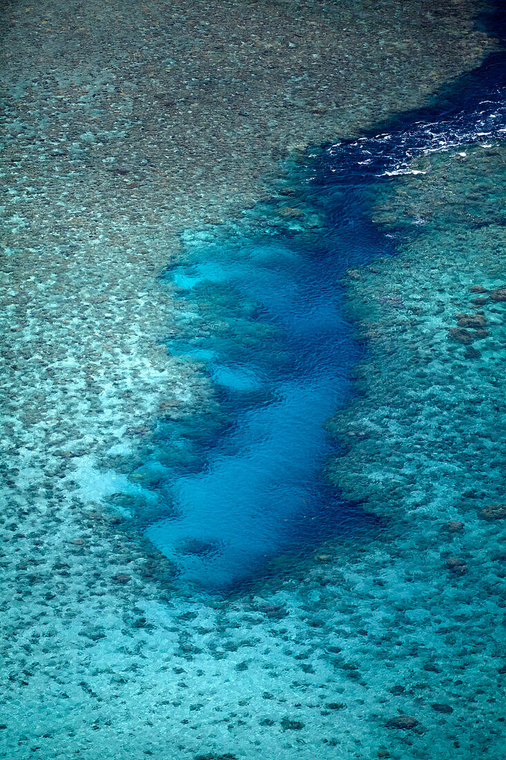 Channel in the reef, Vaimaanga Tapere, Rarotonga, Cook Islands, South Pacific