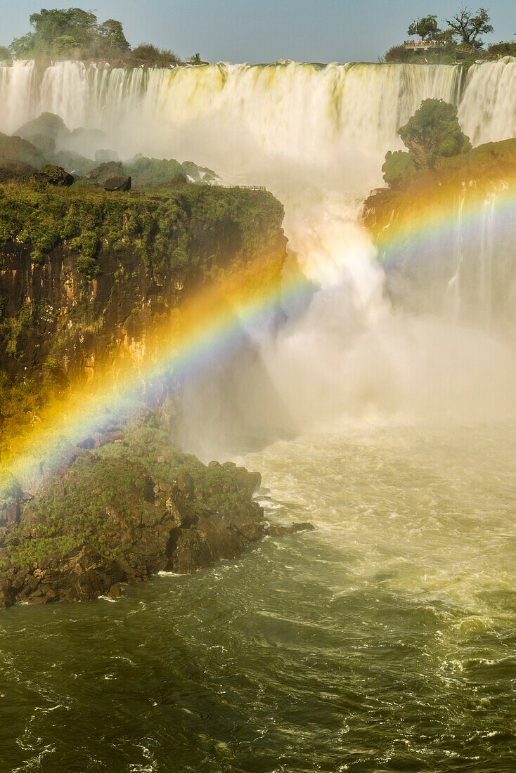 Brazil, Iguazu Falls. Landscape of waterfalls