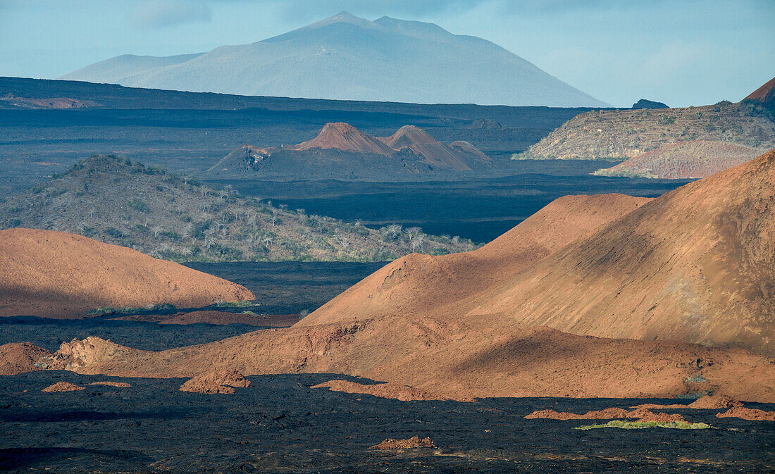 Ecuador, Galapagos Islands, Bartolome Island volcanic landscape.