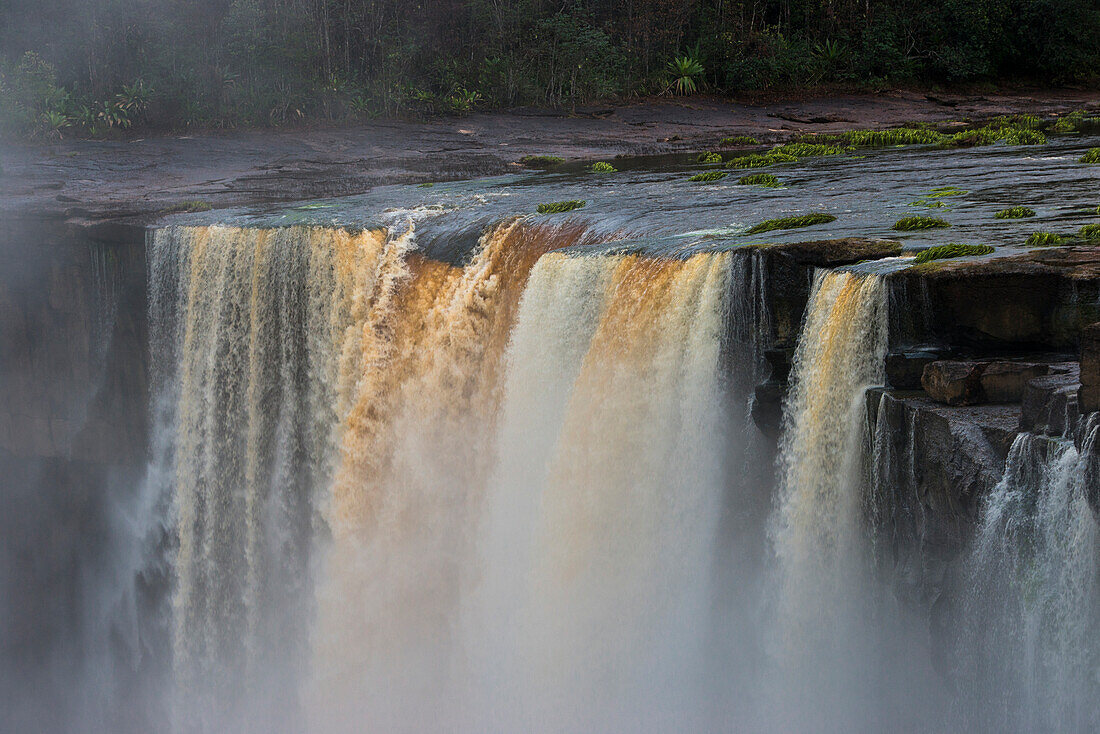 Kaieteur Falls, Guyana. Kaieteur Falls is the world's widest single drop waterfall, located on the Potaro River in the Kaieteur National Park in Essequibo, Guyana