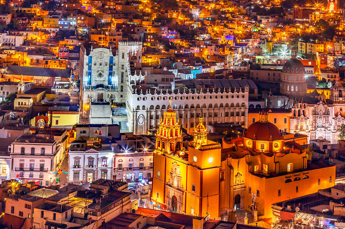 Our Lady Of Guanajuato Church University Templo Companiea Guanajuato, Mexico From Le Pipila Overlook