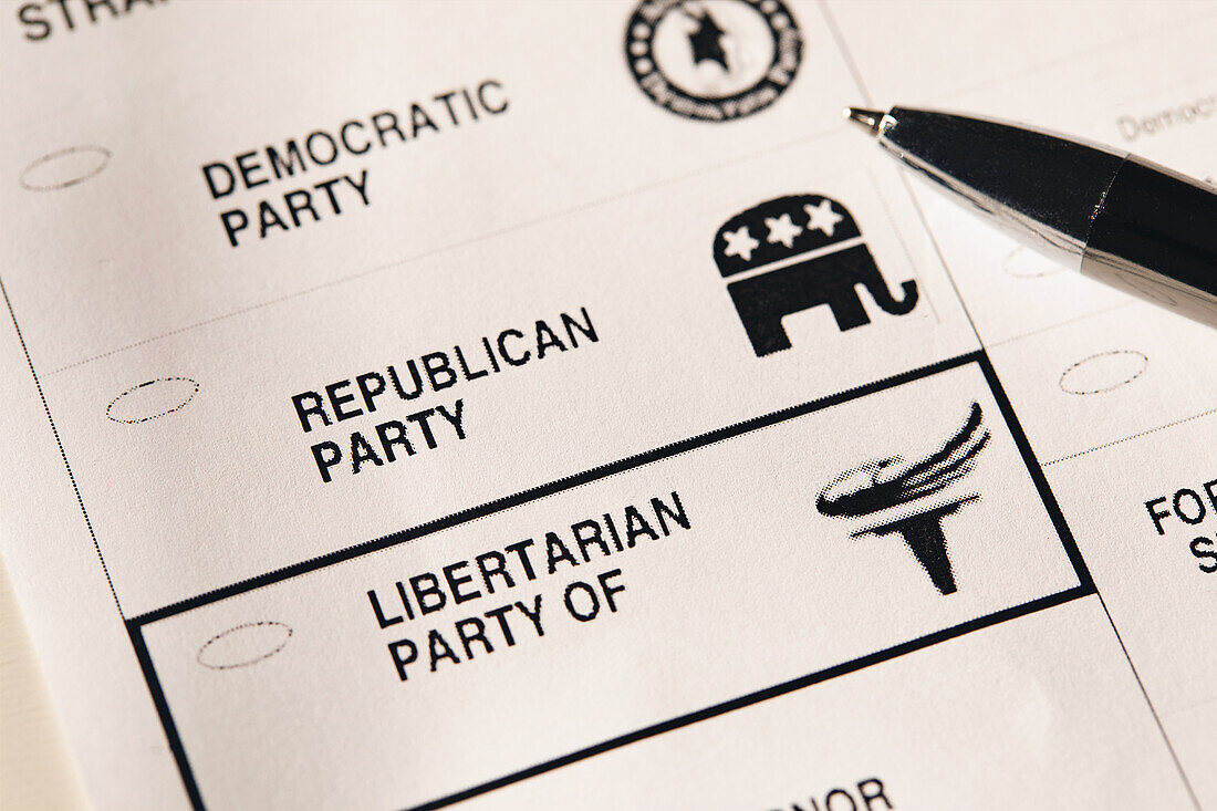 Close-up of voting ballot