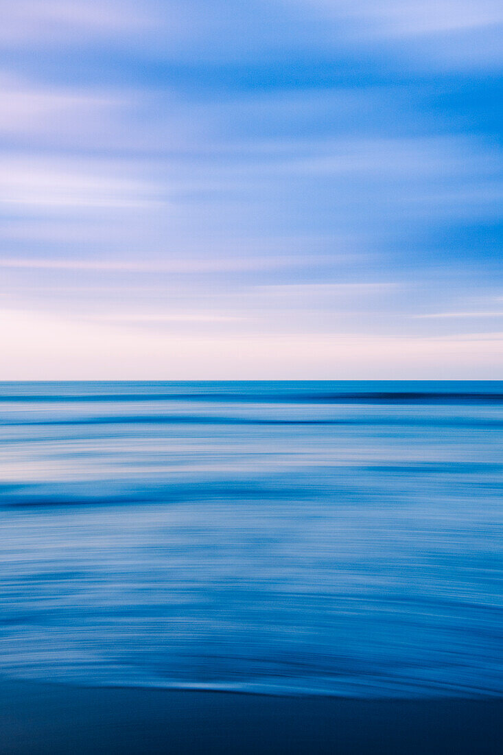 Smooth blue surface of sea