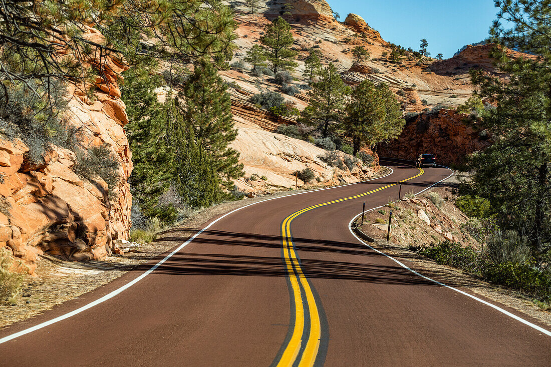 Vereinigte Staaten, Utah, Highway im Bryce Canyon National Park