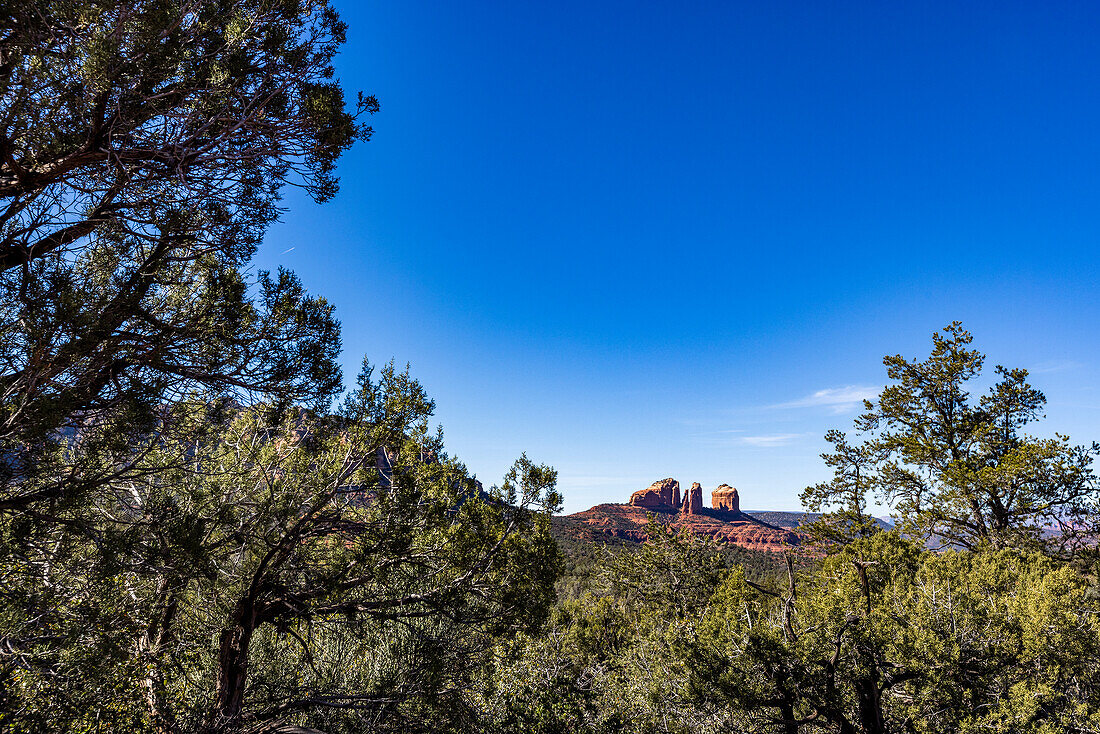 Vereinigte Staaten, Arizona, Sedona, Blick auf die roten Felsen