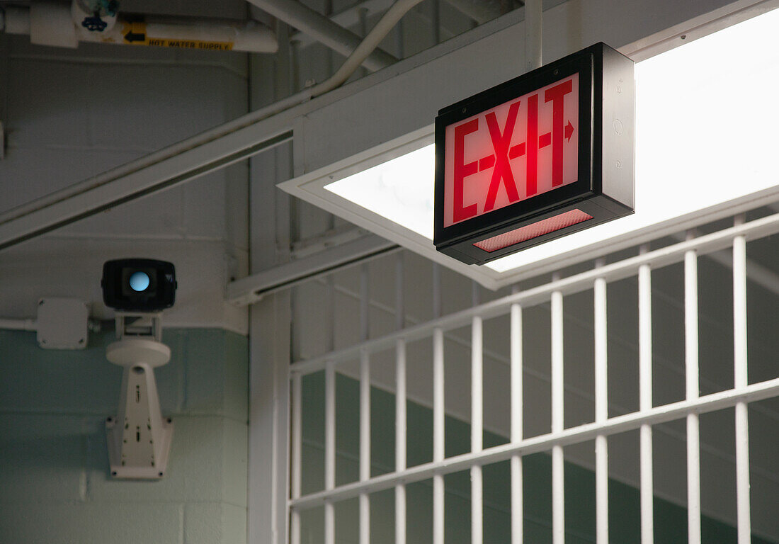 Exit sign in prison