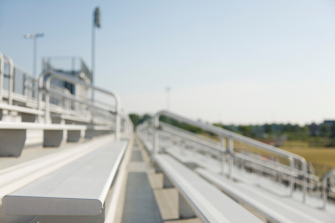 United States, Virginia, Bleachers at high school sports field