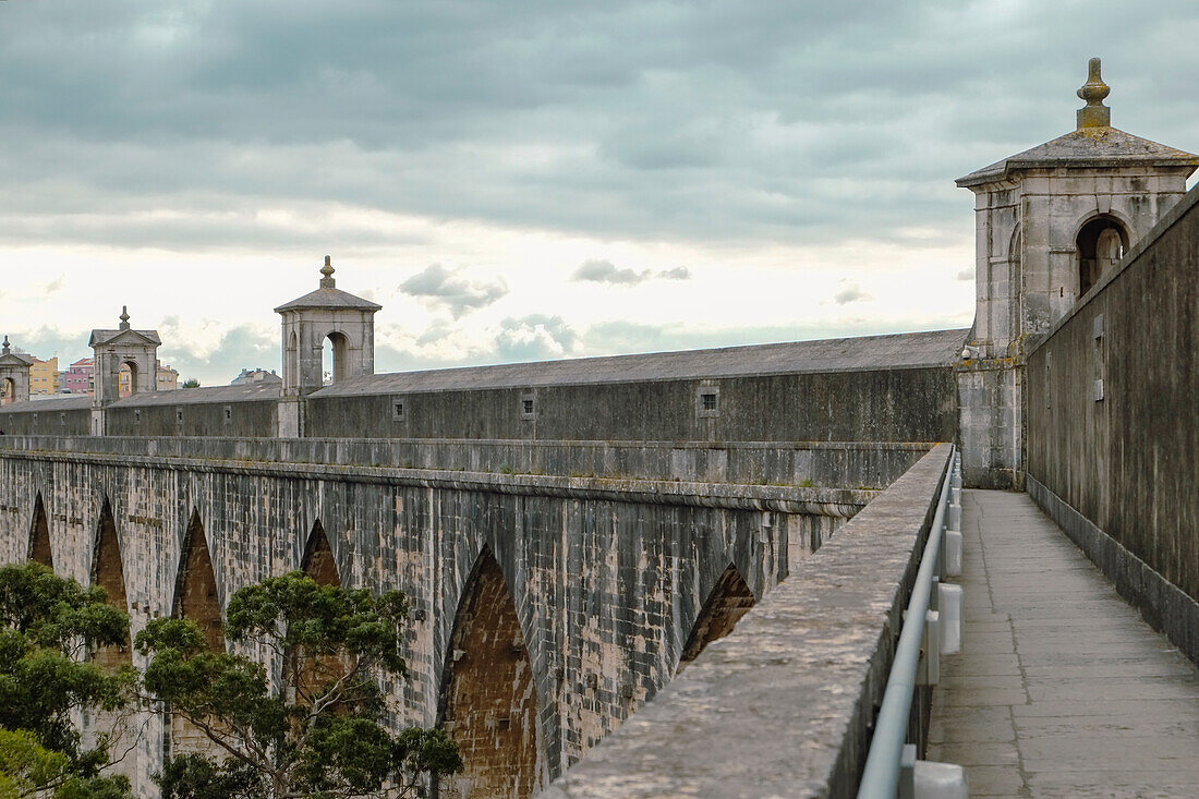 Portugal, Lisbon, Roman style aqueduct built in 1748