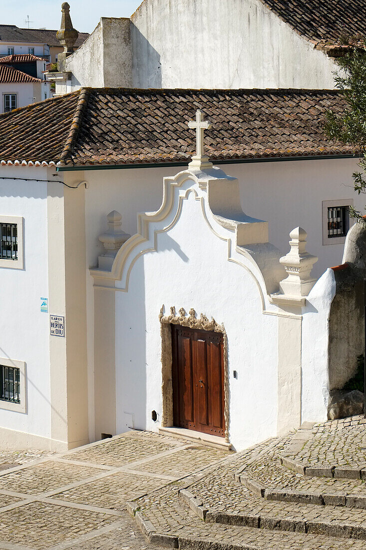 Portugal, Torres Novas, Gate to old white church