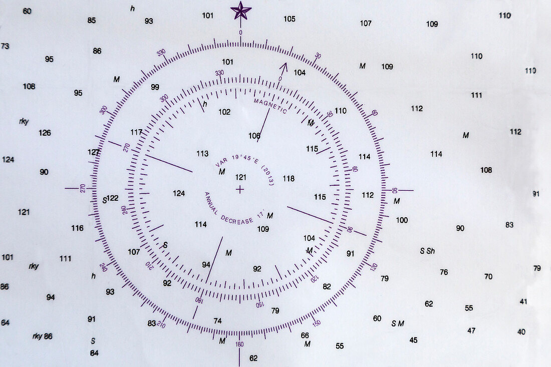 USA, Alaska, Craig. Compass symbol on chart