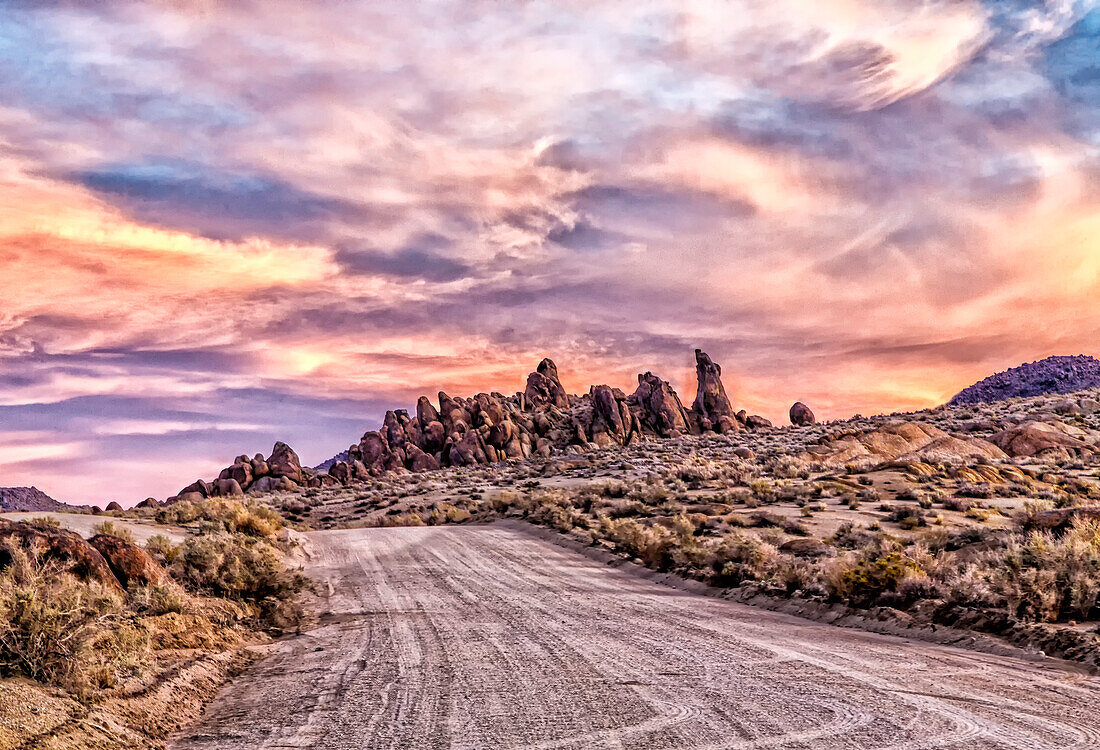 USA, Alabama Hills, California. Long Pine