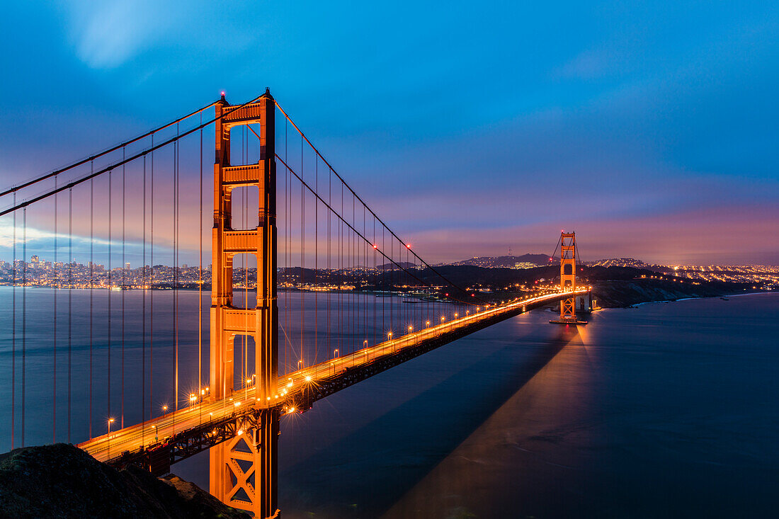 Early morning traffic on the Golden Gate Bridge in San Francisco, California, USA (Large format sizes available)