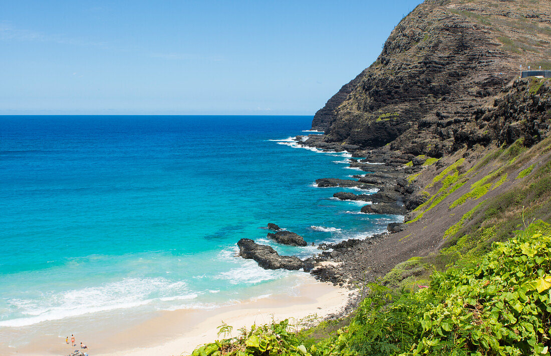 Honolulu, Hawaii, Oahu. Cove at Makapu'u Lookout off Kalanianaole Highway on Southeast tip of Oahu