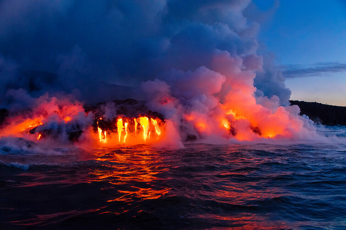 Lava-Bootstour, Vulkan Kilauea, Hawaii Volcanoes National Park, Hawaii