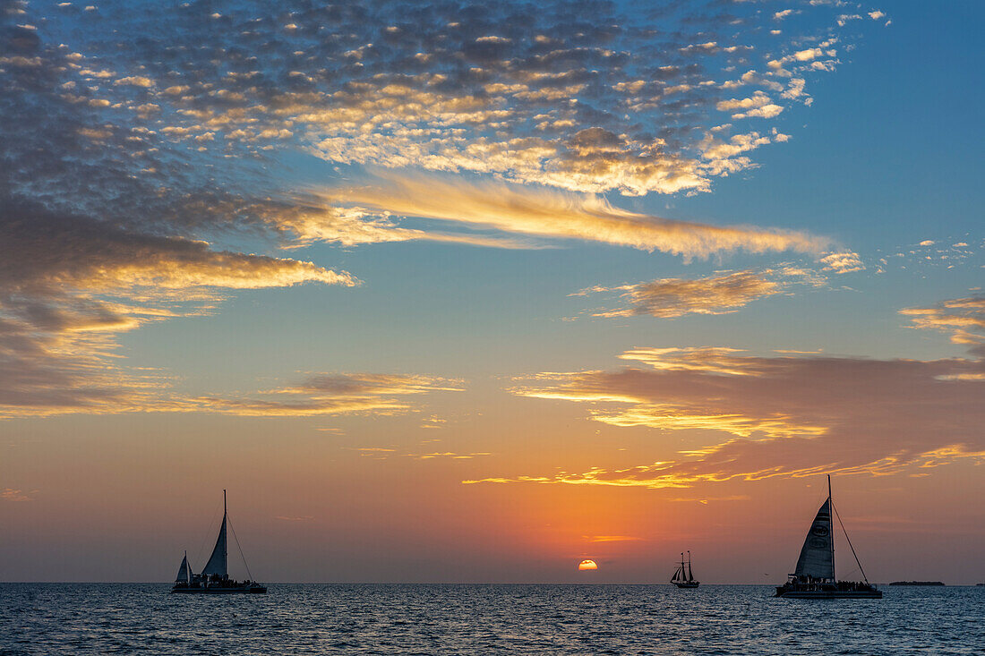 Sunset sail on schooner America 2.0 in Key West, Florida, USA