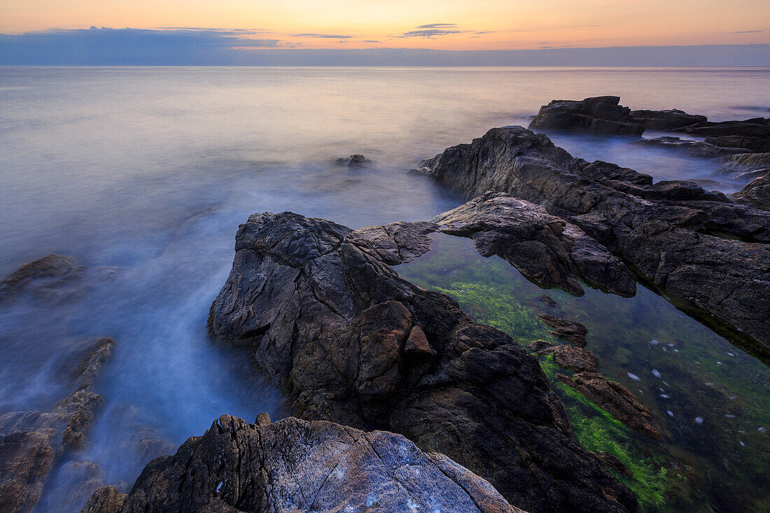 Dawn on Appledore Island, Maine. Isles of Shoals.