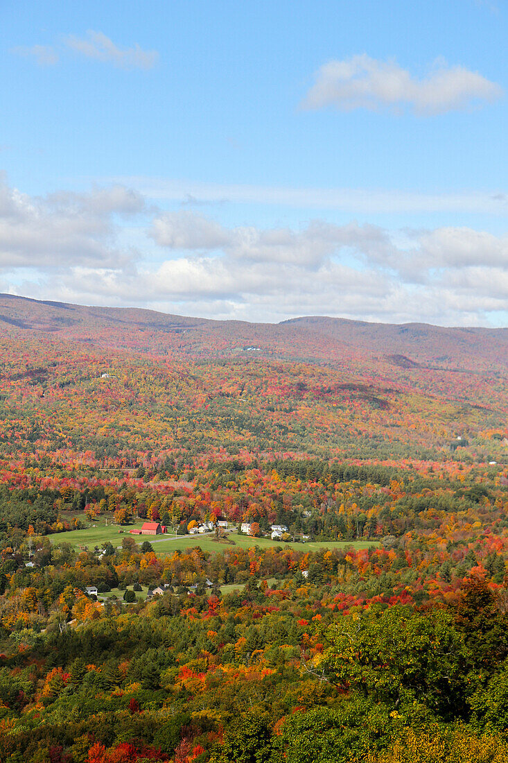 Looking out over the autumn landscape from Route 2 in Western Massachusetts, USA