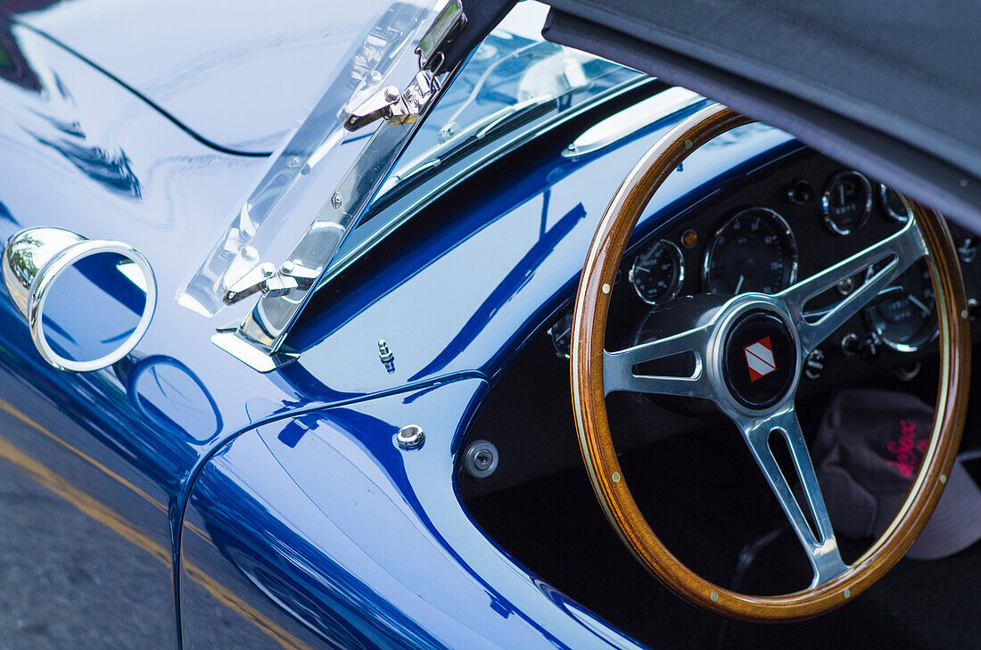 USA, Massachusetts, Beverly Farms, antique cars, 1960s Ford Cobra detail