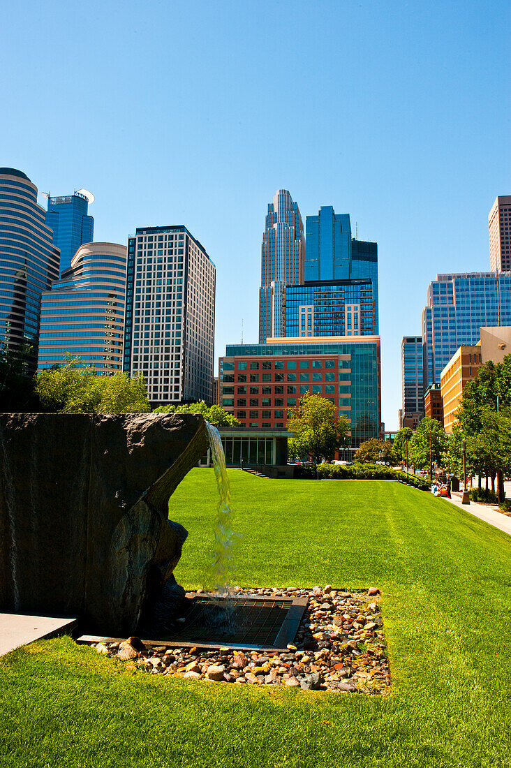 Minnesota, Minneapolis Skyline from Cancer Survivor's Park