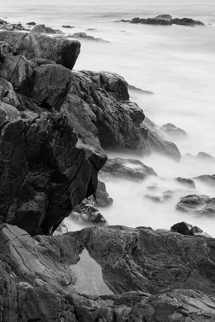 Rocks and surf. Wallis Sands State Park, Rye, New Hampshire.