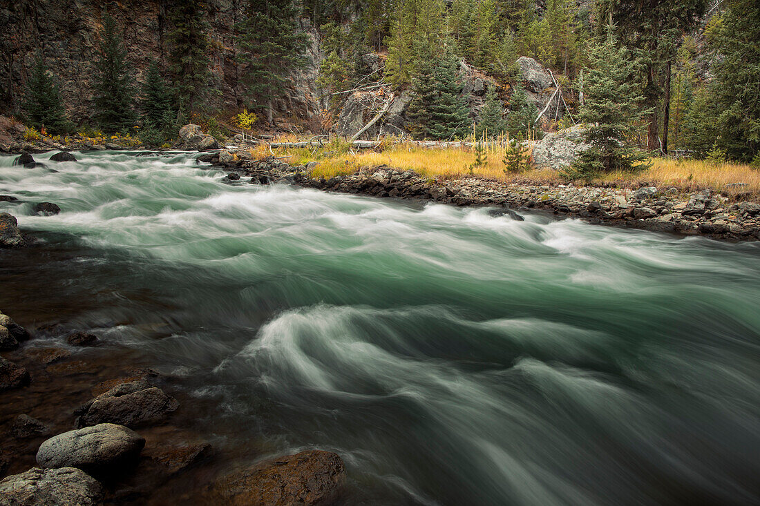 Firehole-Fluss, Yellowstone-Nationalpark, Montana, USA