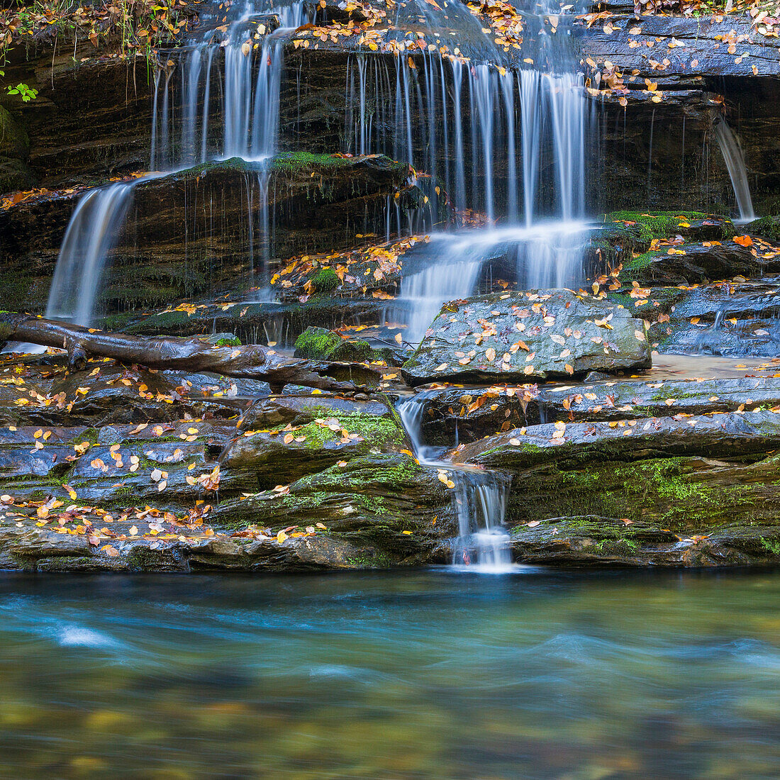 USA, North Carolina, Great Smoky Mountains. Aussicht auf die Tom Branch Falls