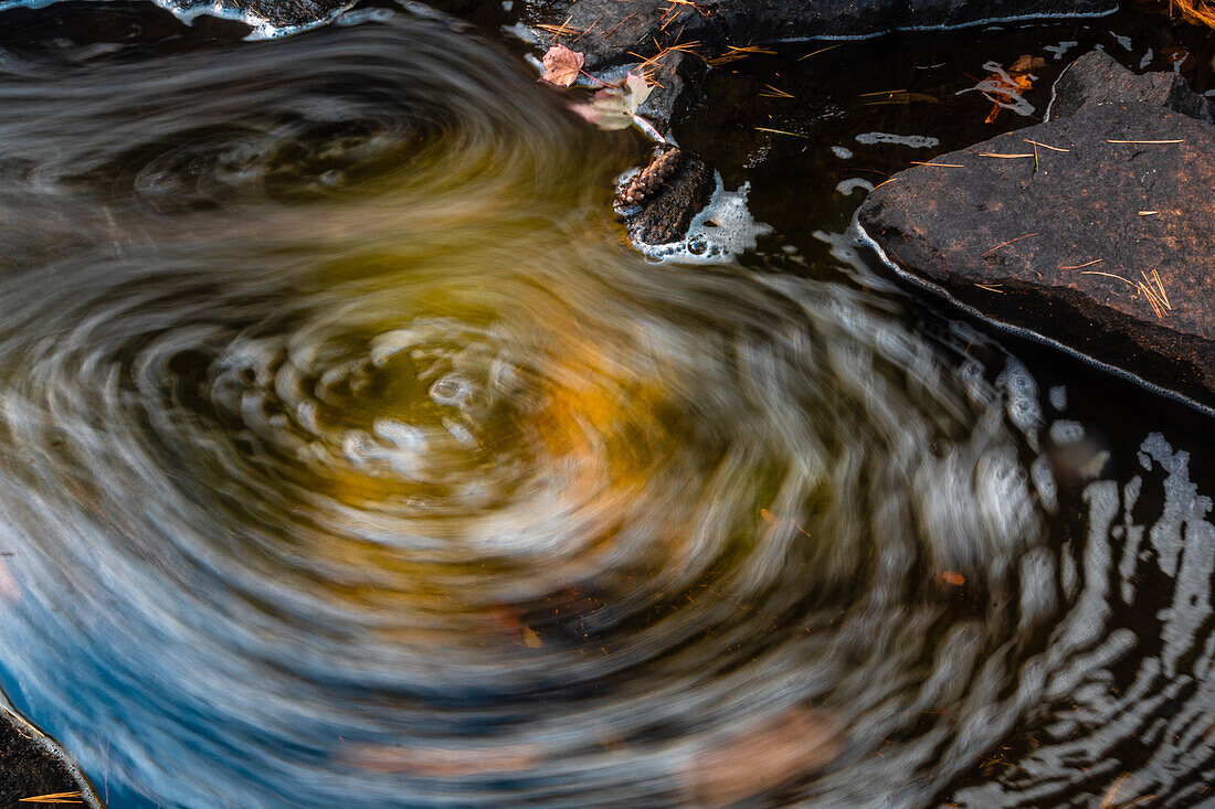 USA, New York, Adirondack State Park. Close-up of stream eddy