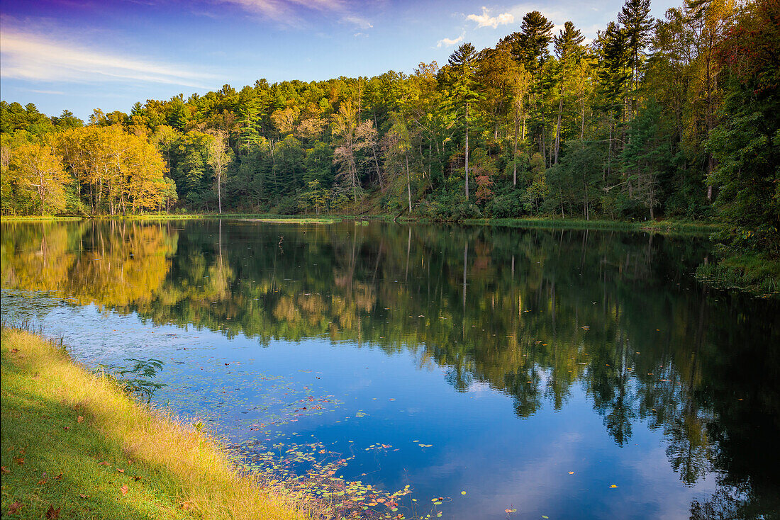 Reflections, Otter Lake, Blue Ridge Parkway, Virginia, USA.