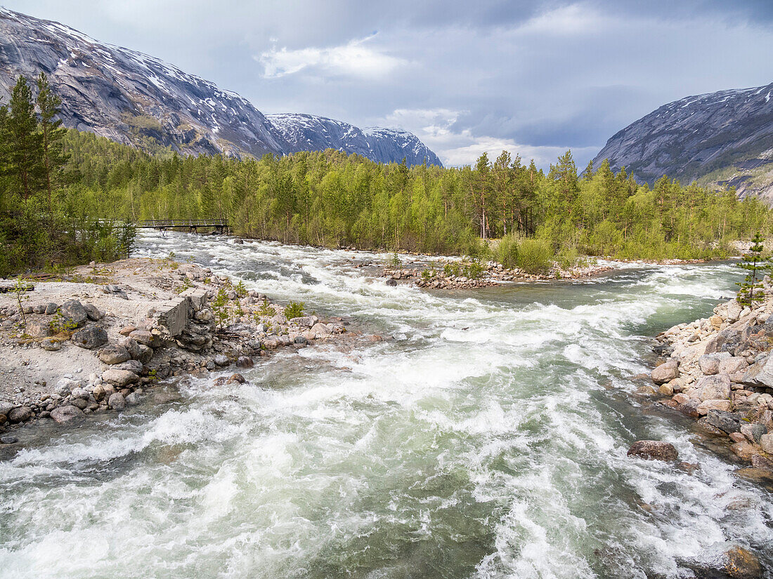 Musken (Masske), ein samisches Dorf in der Nähe des Hellemobotn, der schmalsten Stelle Norwegens, Nordland, Norwegen, Skandinavien, Europa