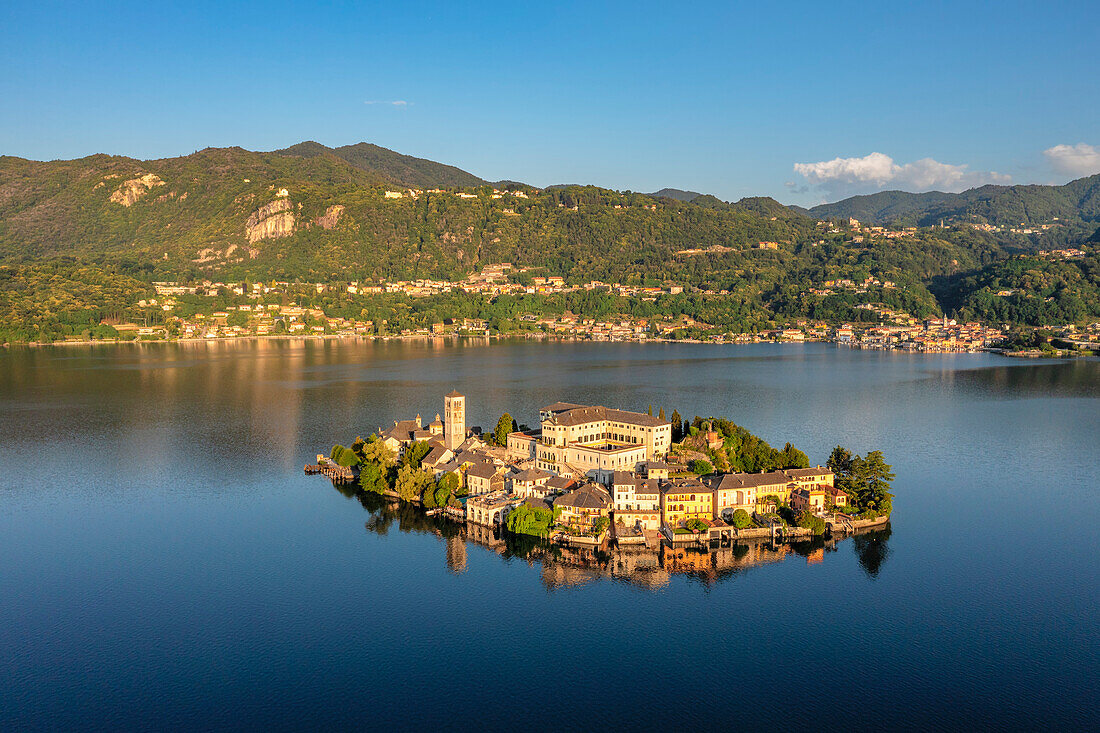 Orta-See, Insel San Giulio, Lago d'Orta, Piemont, Italienische Seen, Italien, Europa
