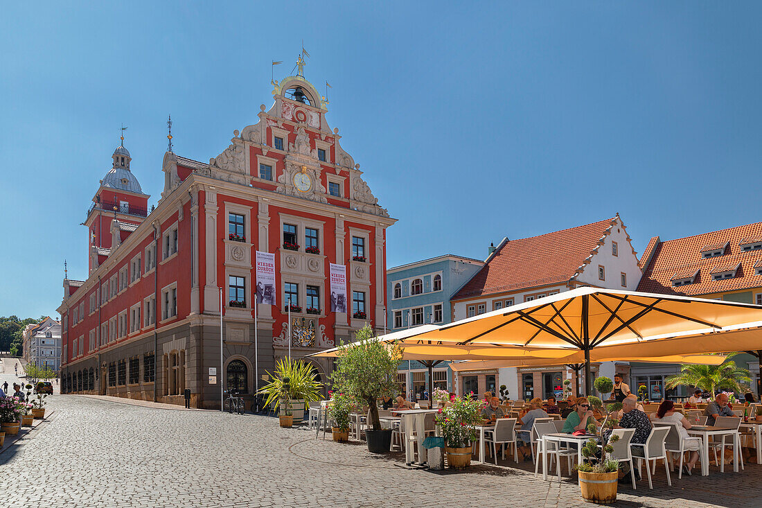 Hauptmarkt market place and town hall, Gotha, Thuringian Basin, Thuringia, Germany, Europe