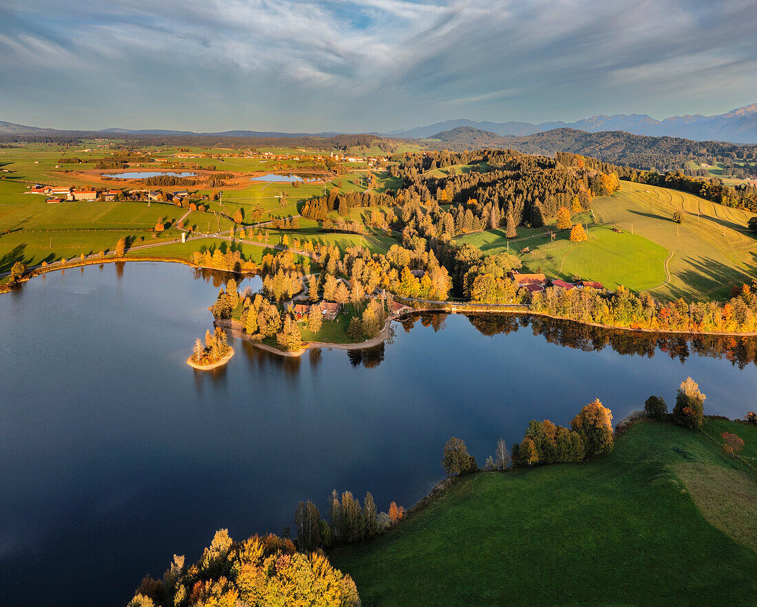 Schwaltenweiher Lake, Allgau Alps, Allgau, Bavaria, Germany, Europe